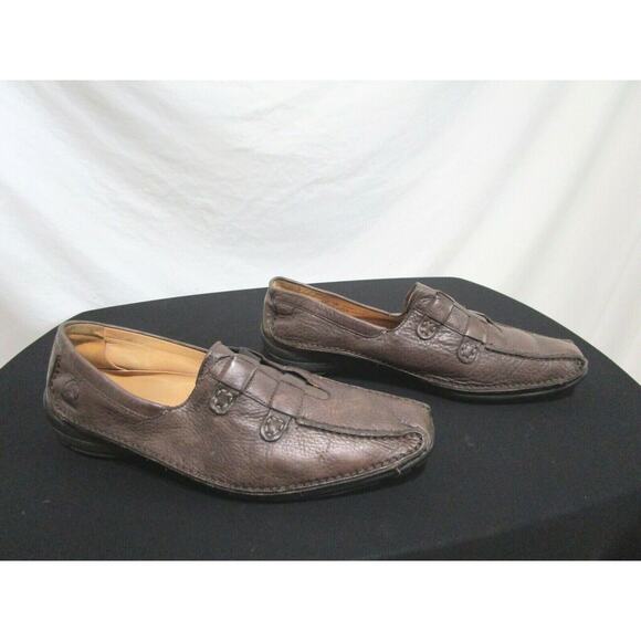 Gabor Brown Leather Square Toe Slip On Comfort Loafers Shoes Men Size 8 US - Picture 2 of 10